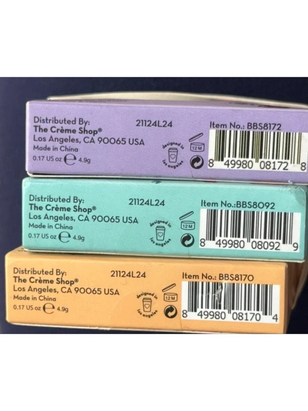 3PK The Creme Shop BT21 Shimmery Shadow Trio SET ~ FAST SHIPPING ~ NEW